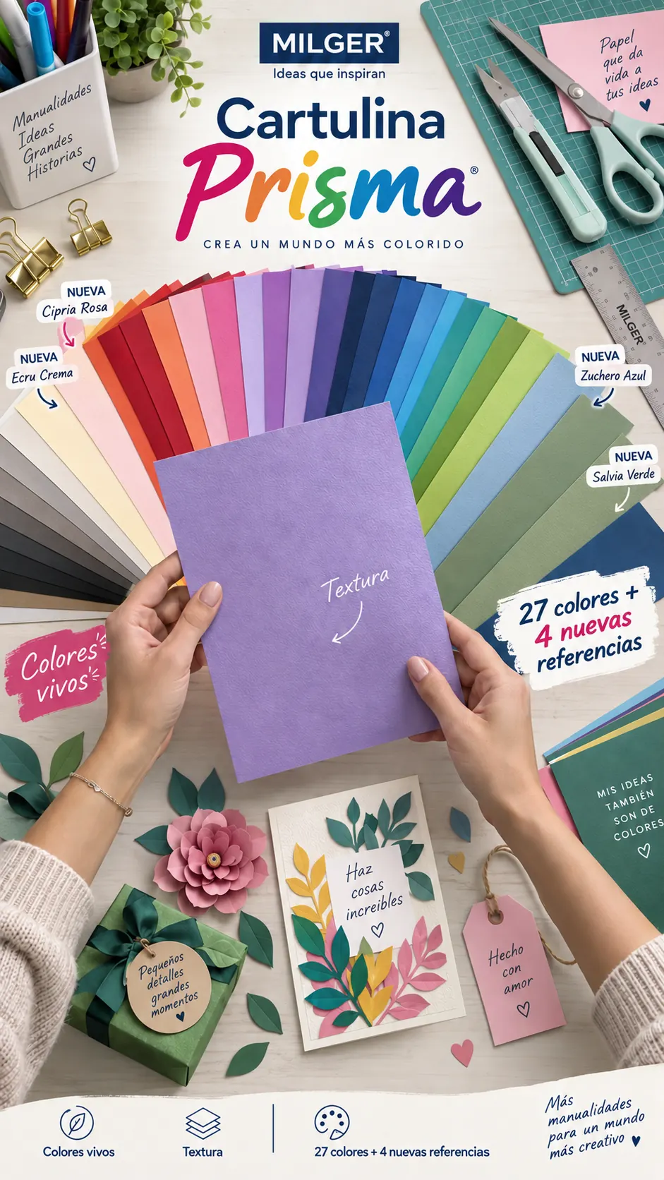 Muestrario de colores de Cartulina Prisma