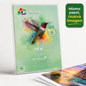 Papel Fotográfico Glossy A4 115 gramos x 100 hojas