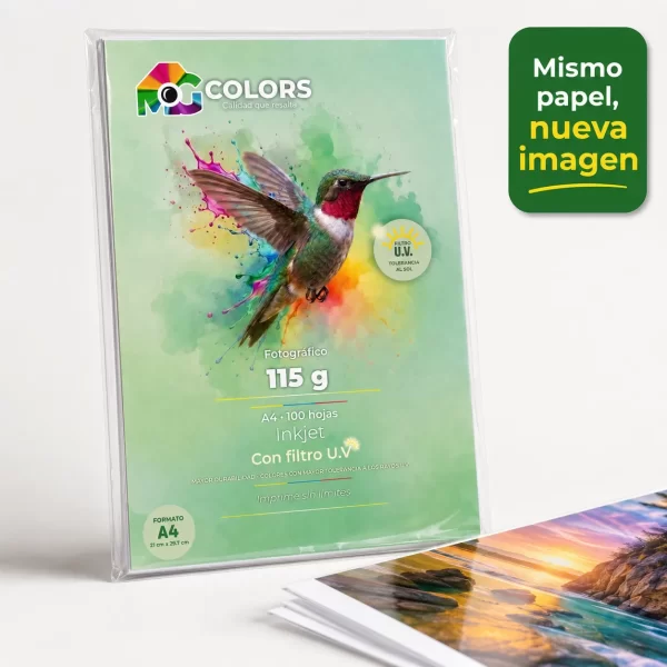 Papel Fotográfico Glossy A4 115 gramos x 100 hojas