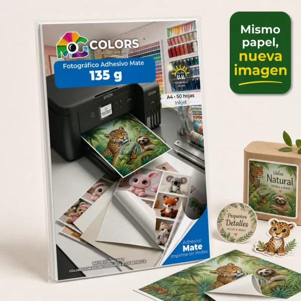 Papel Fotográfico 135 Gr Adhesivo Mate x 50 hojas