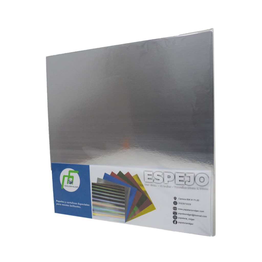 Papel Brillo Espejo 50 Tarjetas A4 Espejo Plateadas - 220 G/m², Perfectas Para Manualidades Y Proyectos Creativos Cartulina Plateada 220g