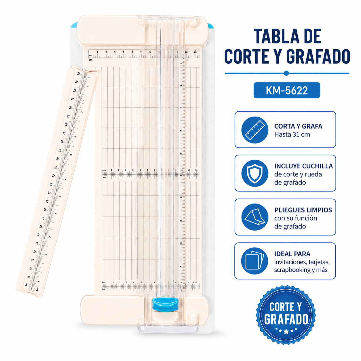 Tabla de Corte y Grafado KAMEI KM-5622 – 31 cm - Image 2