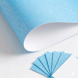 Cartulina Mirellada o Glitter Celeste Pliego 220 gramos 68cmx98cm