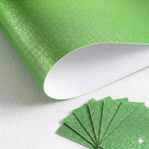Cartulina Mirellada o Glitter Pistacho Pliego 220 gramos 68cmx98cm