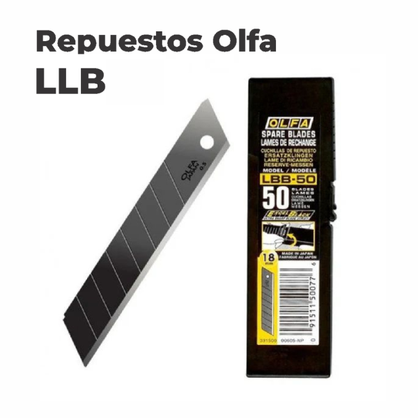 Repuestos de cuchilla Olfa LLB Caja x 50 cuchillas