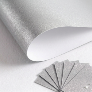 Cartulina Mirellada o Glitter Plateada Pliego 220 gramos 68cmx98cm