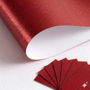 Cartulina Mirellada o Glitter Roja Pliego 220 gramos 68cmx98cm