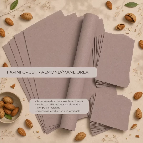 Cartulina Crush Almond/Mandorla 250 Gramos Pliego 70cm X 100cm