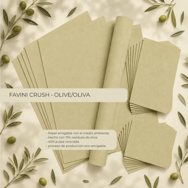 Cartulina Crush Olive/Oliva 250 Gramos Pliego 70cm X 100cm