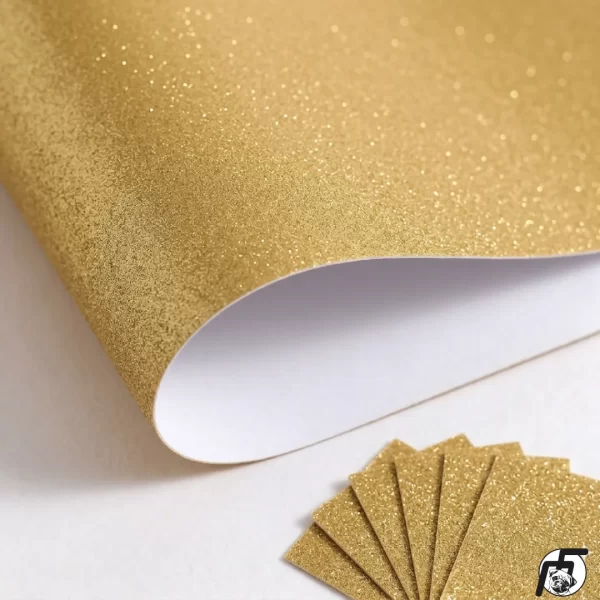 Cartulina Mirellada o Glitter Dorada Pliego 220 gramos 70*100cm