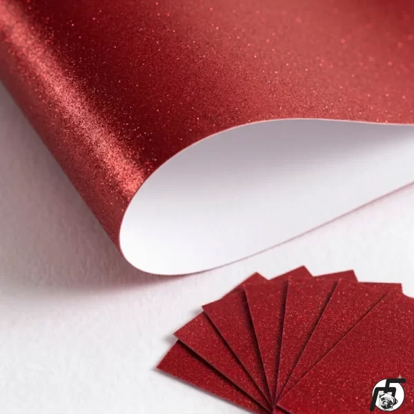 Cartulina Mirellada o Glitter Roja Pliego 220 gramos 70*100cm