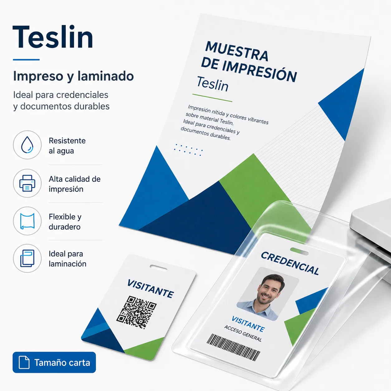 Paquete de Teslin x 20 hojas • Tamaño carta - Image 2