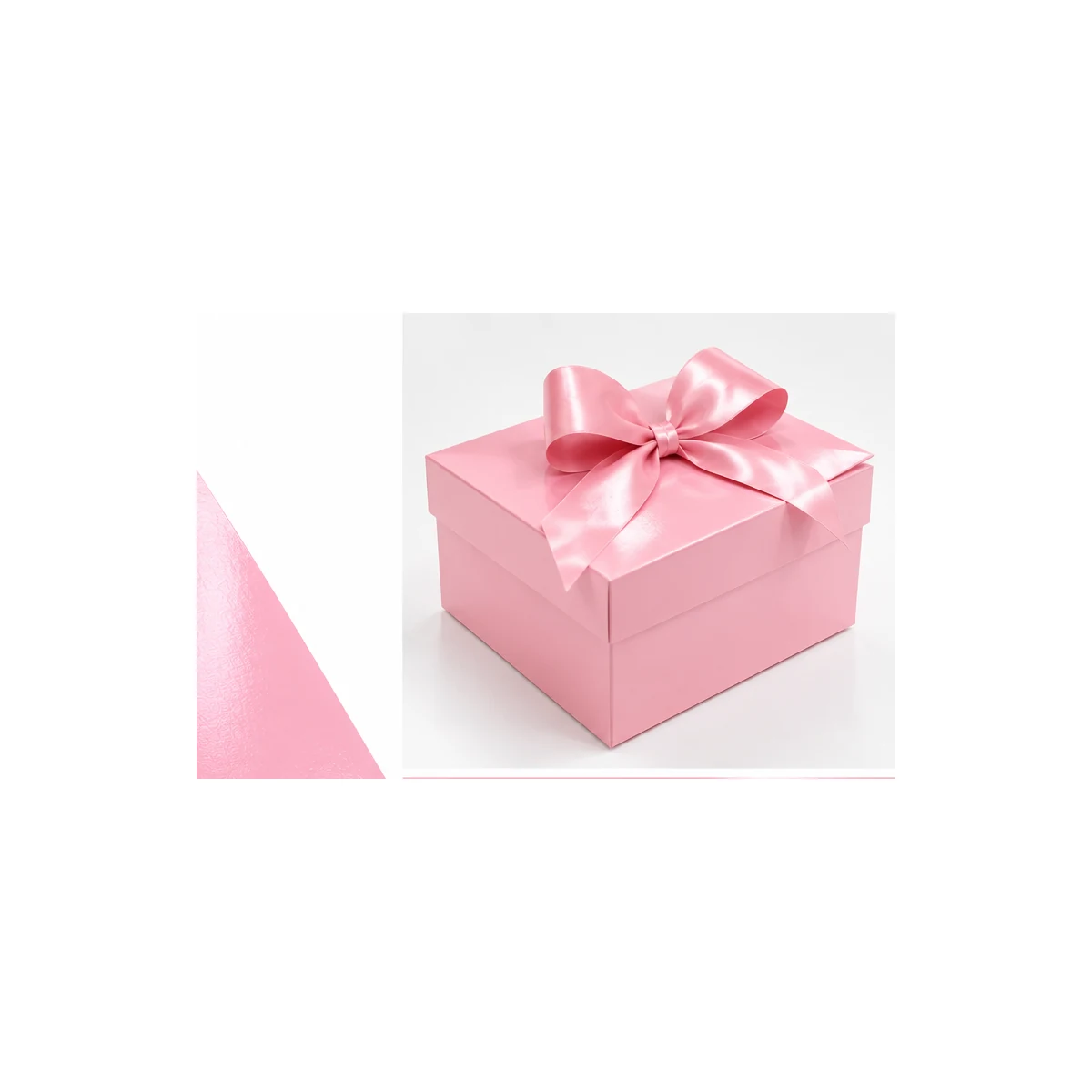 Caja elegante elaborada como aplicación de Cartulina Encanto Rosa Pastel